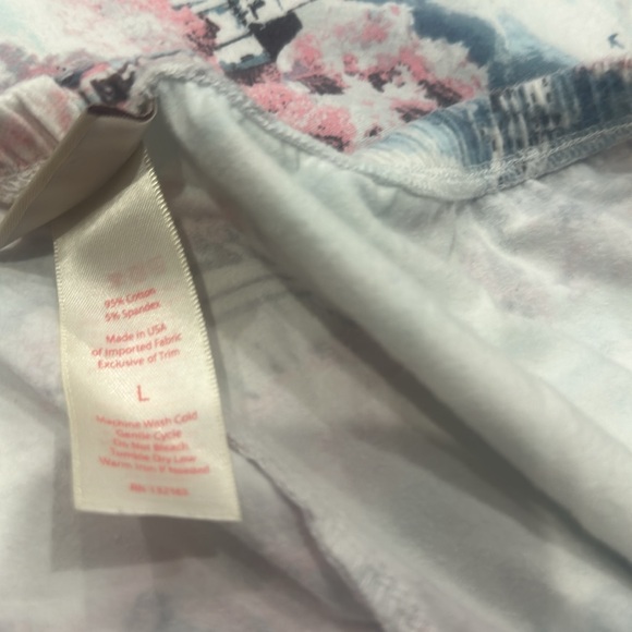 BedHead Bed Head Large Lg. Pajamas PJ’s Stretchy Castles Pink Blue EUC final - Picture 5 of 8